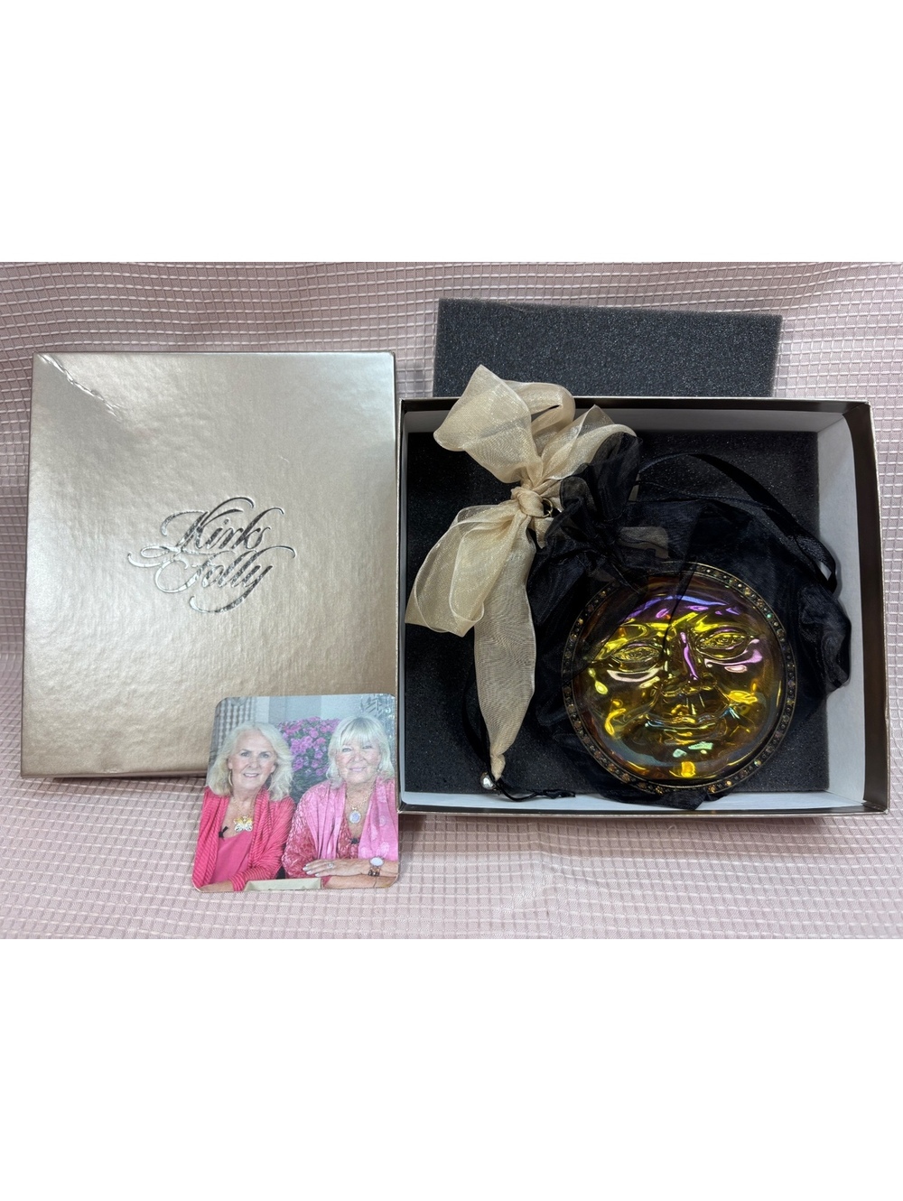 Kirks Folly Seaview Moon Goddess Ornament SUNRISE Yellow Golden H218187 QVC